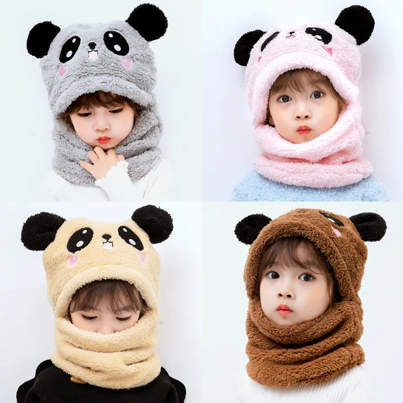 Chapéu de desenho animado para meninas meninos cachecol engrossar boné chapéu de inverno para crianças recém-nascidos coisas crianças chapéu mais lã crianças bonés 1-18 anos
