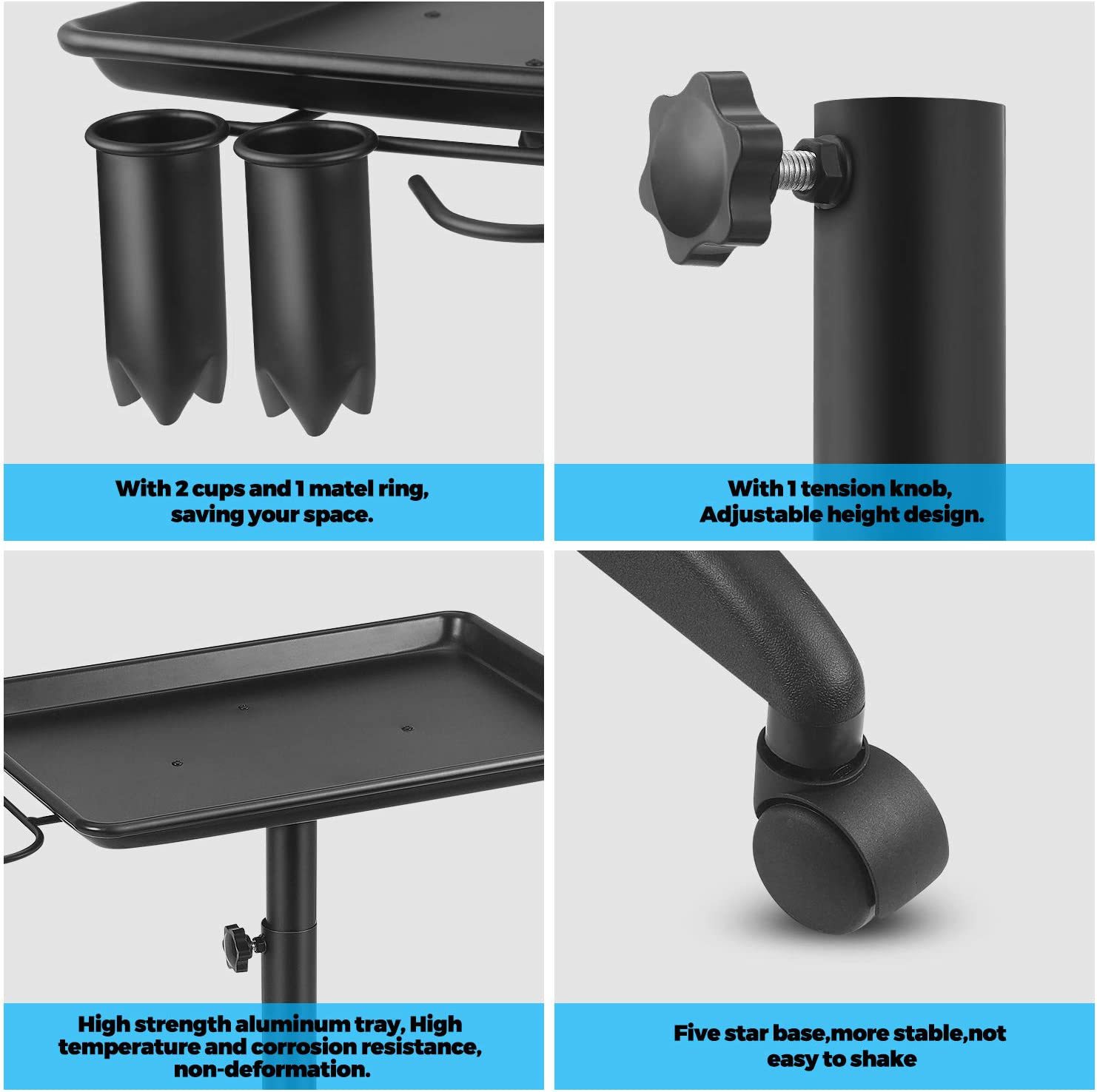 Chariot pour Salon de miles, Sèche-Cheveux, Outil de Coiffeur, Équipement de Barbier, Meubles pour Salon de Coiffure