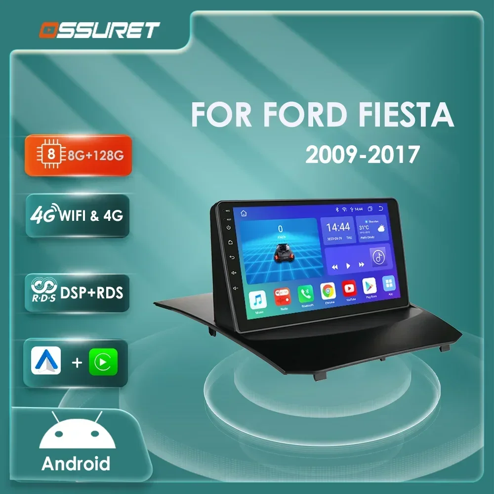 Android 12 radio de coche para Ford Fiesta 2009 2010 2011-2017 reproductor de vídeo Multimedia 2din 7862 Octa Core GPS estéreo 4G dsp Carplay