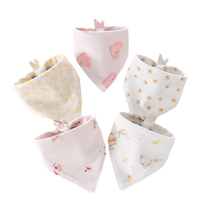 5 pçs/lote babadores do bebê algodão saliva toalha triângulo cachecol recém-nascido dupla camada panos de arroto bandana acessórios do bebê recém-nascido