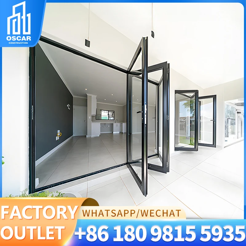 6-Lite French Metal Glass Door Steel Frame With Black Base Include Hinges & Handle