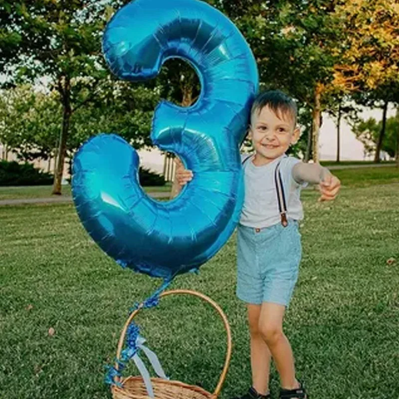 32 인치 큰 호일 생일 풍선 헬륨 번호 풍선 0-9 생일 축하 웨딩 파티 장식 샤워 대형 피규어 글로브