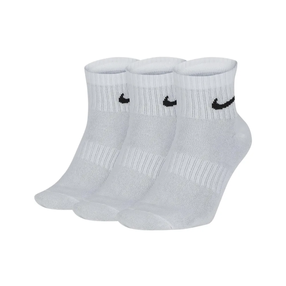 NIKE Calcetines de entrenamiento neutros, largos, medianos, cortos, ligeros, de secado rápido, 3 pares de calcetines de soporte para caídas, cómodos y suaves