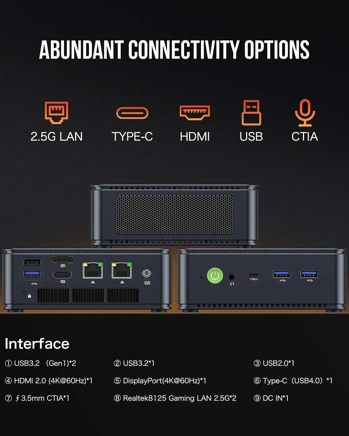 New! GMKtec M6 AMD Ryzen 5 6600H Mini PC Threads DDR5 4800MHz M.2 SSD BT5.2 USB3.2*3 HDMI DP 4K@60Hz Desktop Gaming Office Compu