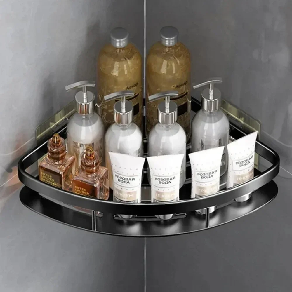 Bad Regal Kunststoff Shampoo Rack Make-Up Lagerung Organizer Dusche Regal Bad Zubehör Kein Bohrer Wand Ecke Regal