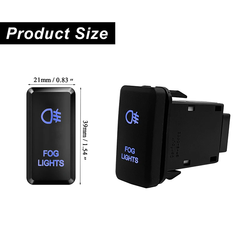 12V Blue Backlit Push Button Switch Fog Lights ON OFF Latching Switch For Toyota Prado 4Runner Landcruiser FJ Cruiser Tacoma