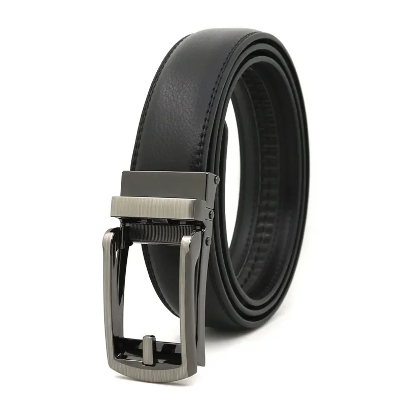 Cinturón Click para hombre con hebilla automática 130cm 140cm Vestido de trinquete de cuero cómodo con hebilla deslizante - Recorte ajustable para adaptarse a 120cm