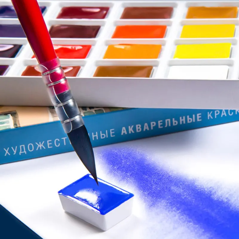 รัสเซีย White Nights Solid สีน้ํา Conem Sonnet นักเรียน/ศิลปินเกรดภาพวาดน้ําสี 12/16 /24/36 สี