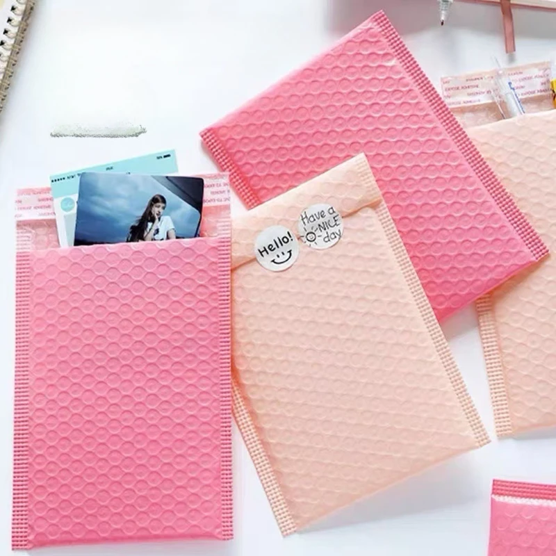 10 pçs saco de envelope de bolha rosa bolha auto selo sacos de correio envelopes acolchoados pacote para presentes