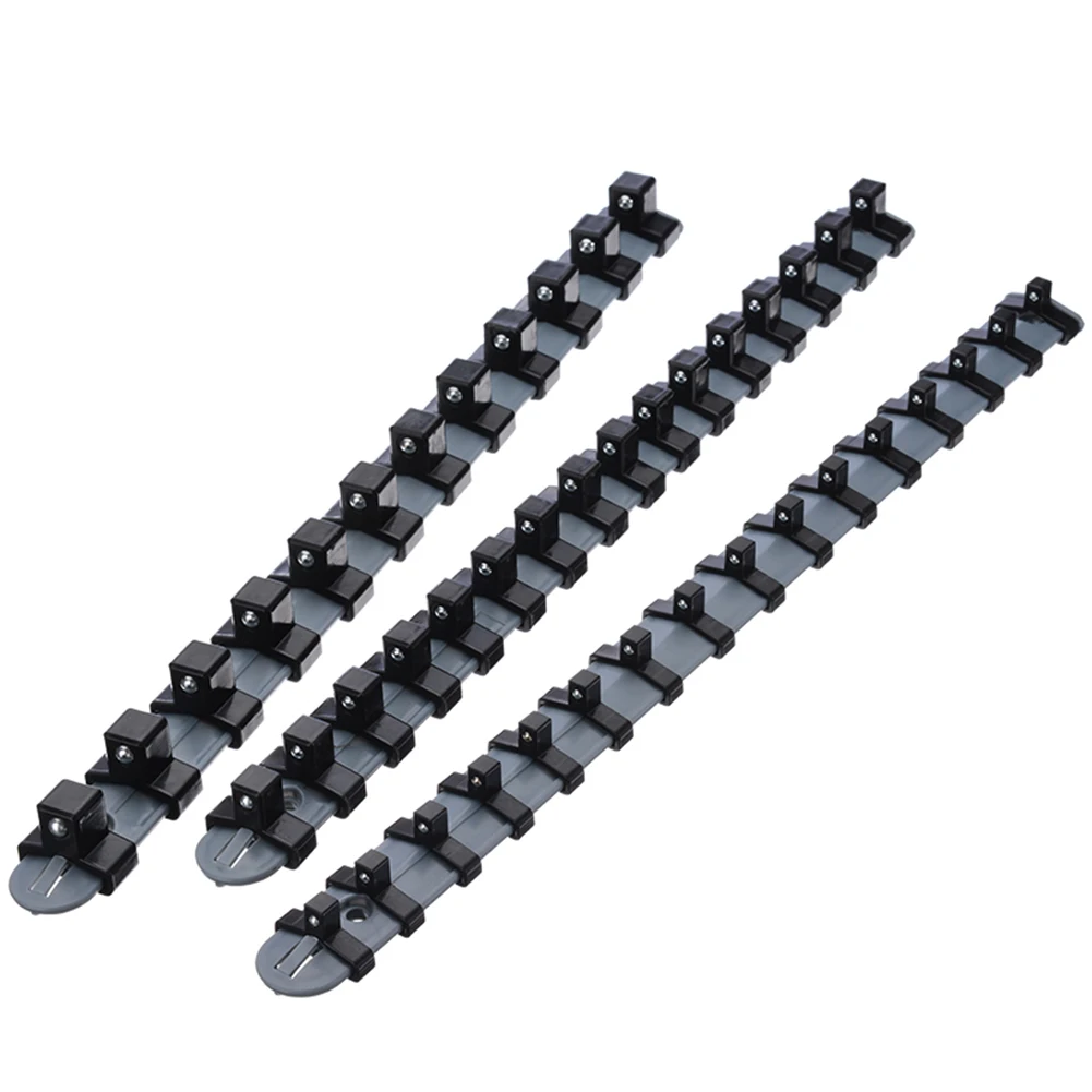 New 3pcs Socket Organizer Tray 340 mm Socket Holder 1/4" 3/8" 1/2" Socket Wrench Organizer 1 set Home Tool Storage Supplies