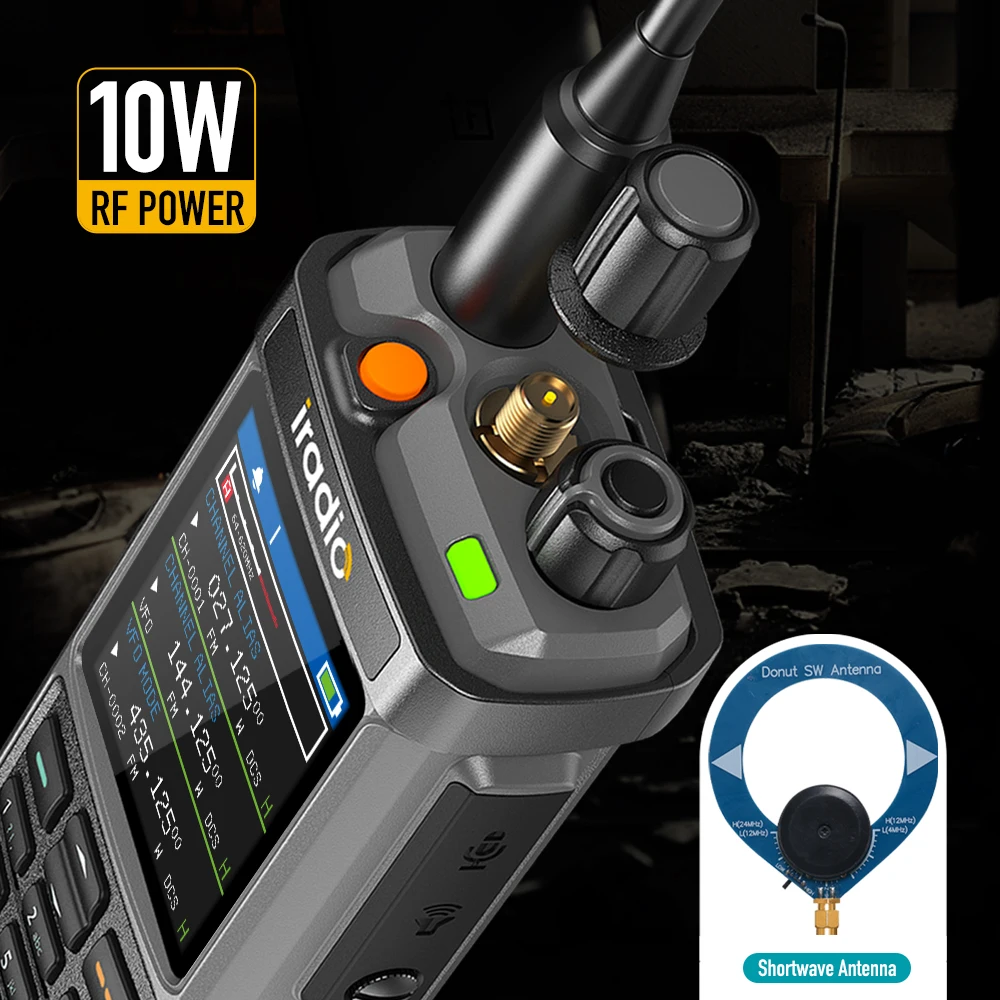 Iradio UV-98 Plus Walkie Talkie 10W High Power Cross Band Repeater Triple Frequency Standby 1024 Channels  AM USB LSB CW CB LW