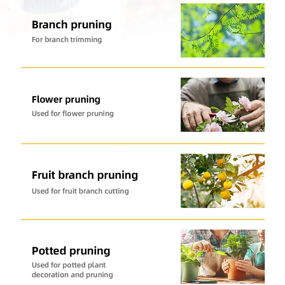 DELI 8-Zoll-Gartenschere, SK5-Klinge, Gartenschere für Bonsai, Obstbäume, Blumen, Zweige, Gartenbau-Gartenschere