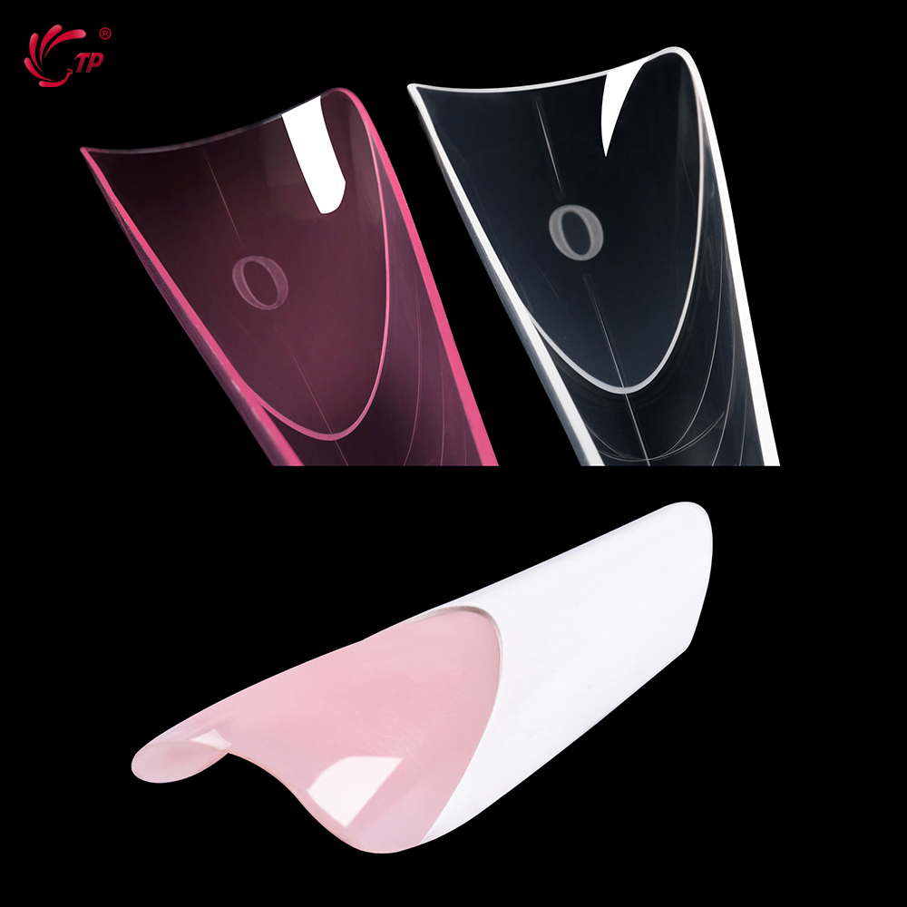 TP 150pcs French Dual Nail Form with Edges Inside Full Cover Quick Building Mold Acrylic Top Forms for Extension False Nail Tips