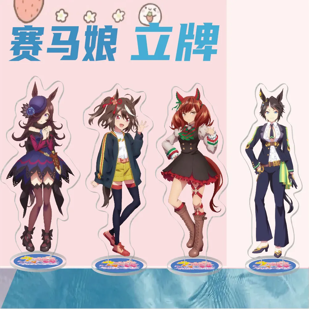 Stand Anime Uma Musume Pretty Derby Special Week Silence Suuyu Toukai Teiou Akrilik Figure Stand Model Plate Display Lucu 15Cm