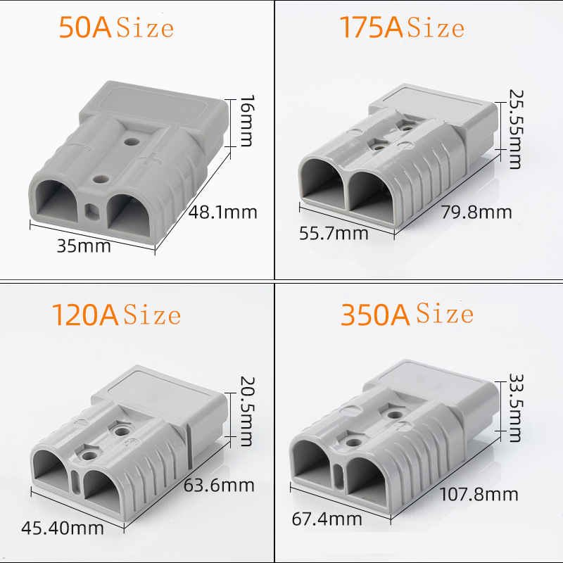 2 uds para Anderson 50A 120A 175A 350A 600V enchufe Cable Terminal batería conector de alimentación Kit enchufe rápido conector de carga de batería