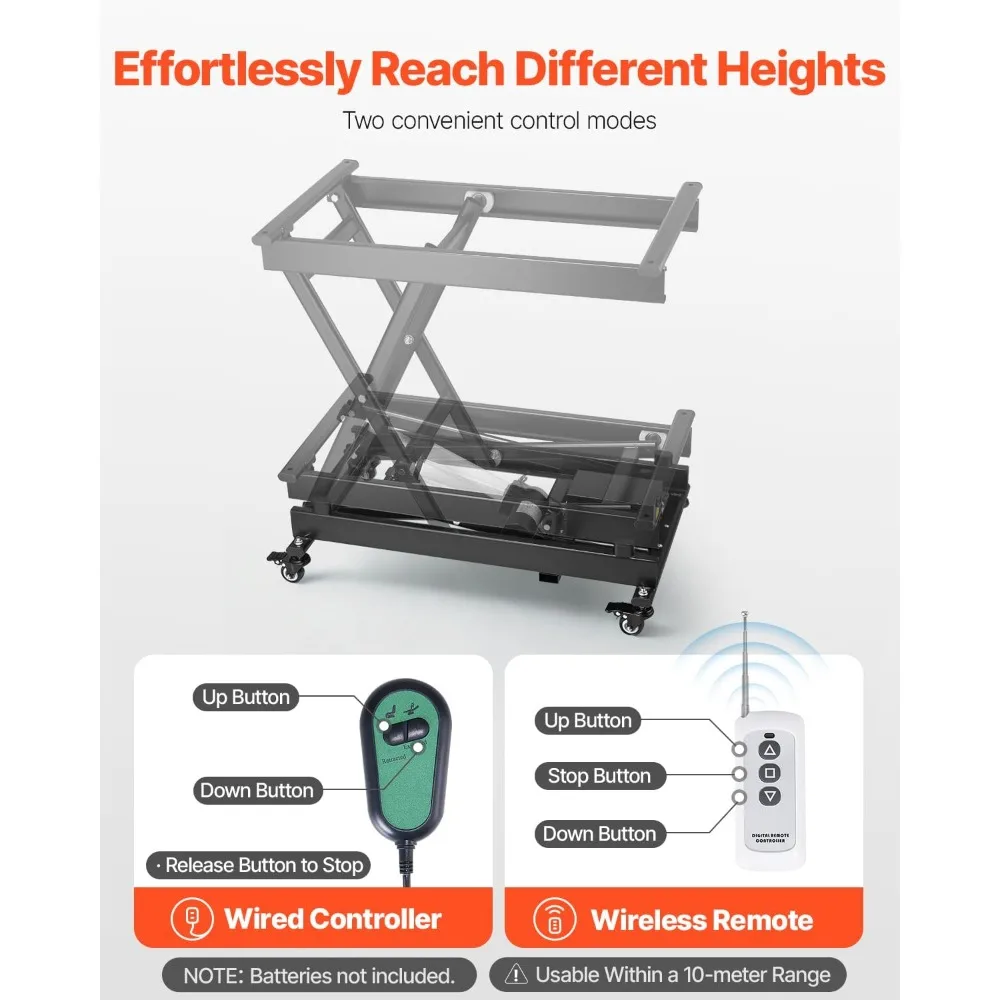 Electric Lift Table, 330 lbs Capacity Single Scissor Lift Table, 8-28 in Height Adjustable Lifting Platform, Coffee Table Lift