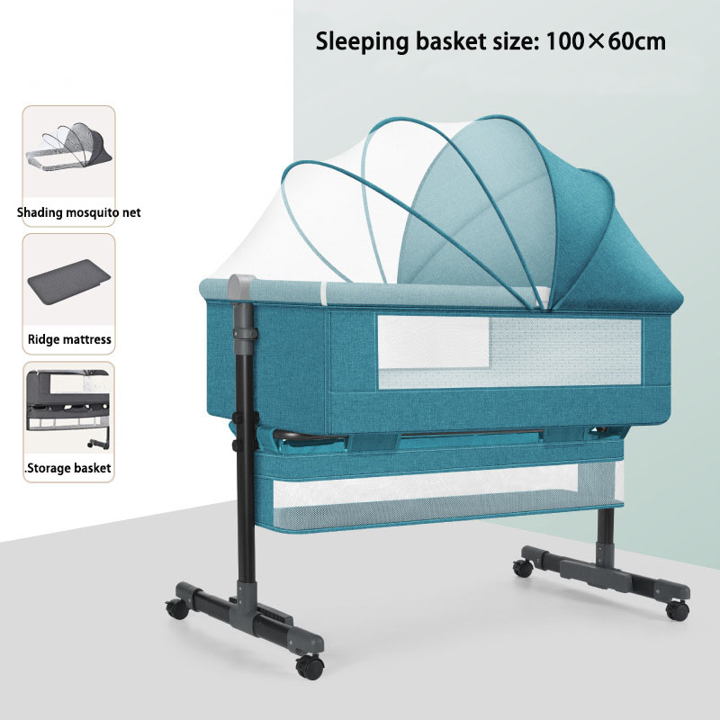 เปลเด็กพับได้แบบพกพาทารกแรกเกิดเตียงขนาดเล็ก Bassinet Baby Shaker Multifunctional เย็บเตียง