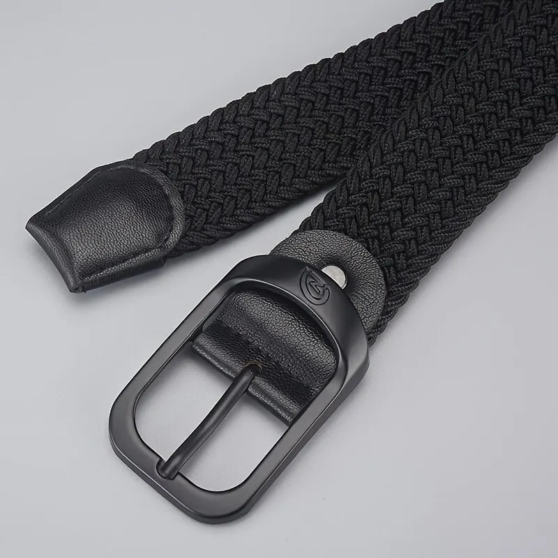 Cinturón para hombre, cinturón elástico tejido informal, cinturón para deportes al aire libre para mujer, sin necesidad de perforar, cinturón de trabajo de escalada para hombres y mujeres, moda