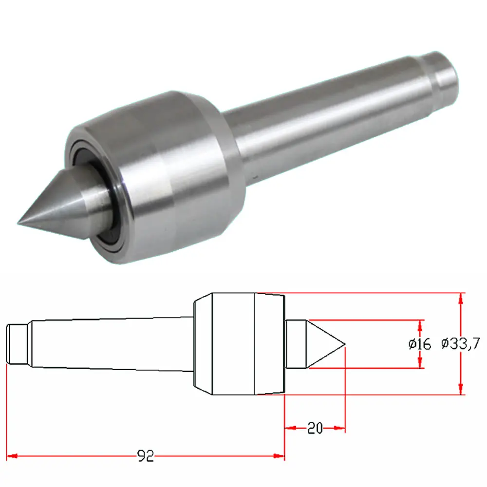 CNC Rotary Axis Tailstock Cutter Lathe Tool Light Duty Live Center MT2 Morse Taper for Metal Wood Lathe Turning Engraver Machine