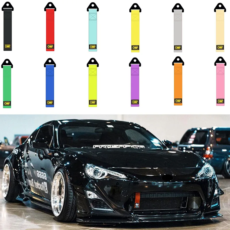 Corda de reboque de nylon para carro, corda de reboque para carro, seguro, amortecedor dianteiro, máximo 2 tonne, corda de reboque com porca, acessórios para carro