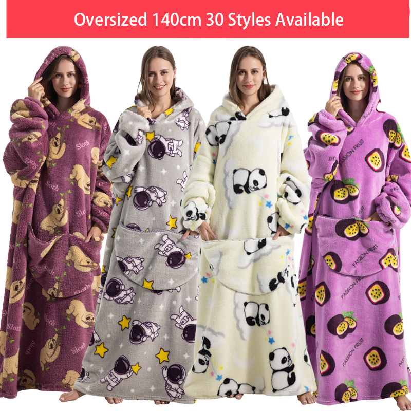 Flanelldecke mit Ärmeln, Winter-Sweatshirt, Pullover, Fleece, riesiger Hai, tragbare Decke, Kapuzenpullover für Erwachsene, Kinder, Babys