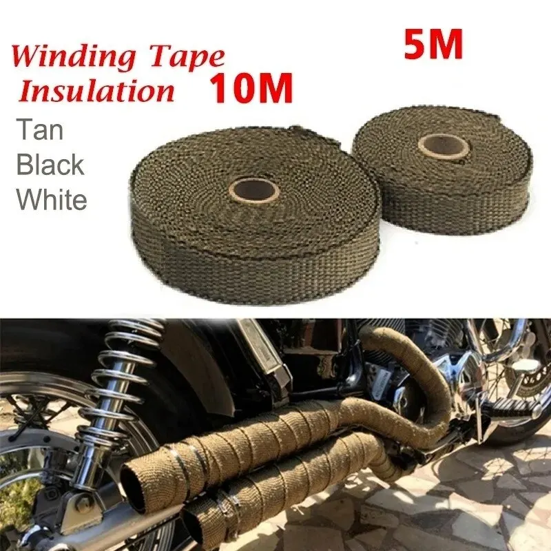 Rolle Fiberglas Hitzeschild Motorrad Auspuff Thermoband Header Rohr Wärme Wrap Band Wärmeschutz Rohr Isolierung