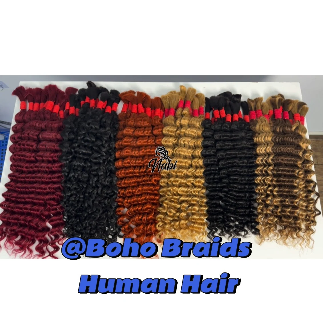 Nabi Boho braids เส้นผมมนุษย์27/350ผมลอนลึกแบบบราซิลเลี่ยนเส้นผมมนุษย์สำหรับถักโบฮีเมียน