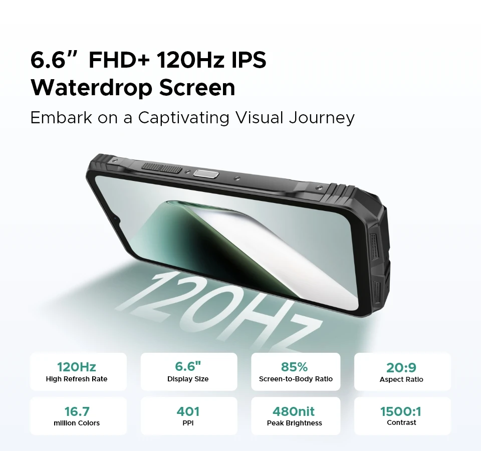 DOOGEE S Cyber Pro Rugged Phone 12GB 512GB Helio G100 6.6'' FHD+ 120Hz IPS 10800mAh Large Battery 33W Charge NFC Smartphone
