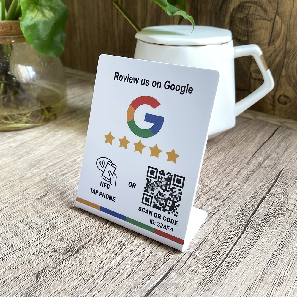 Знак обзора Google NFC Обзор сканирования касания США НА Google Настольная подставка Дисплей для вашего бизнеса Розничный ресторанный магазин