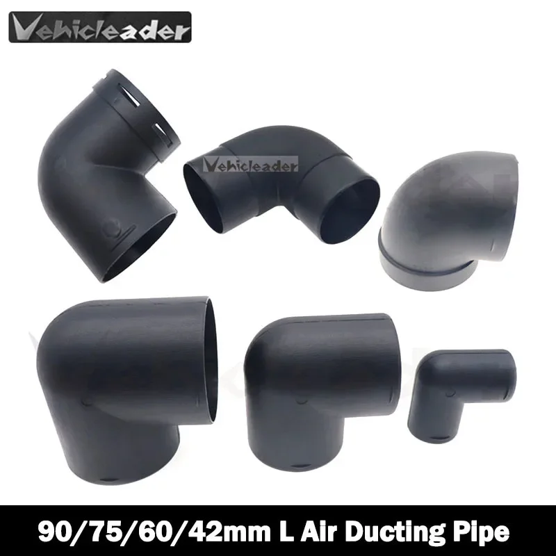 Conector de salida de codo de tubo de aire en forma de L de plástico de 42/60/75/90mm para Webasto Eberspaecher accesorios de calentador de coche de estacionamiento diésel