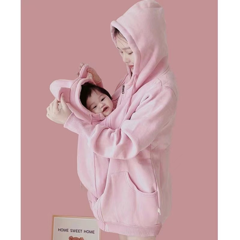 Winter Schwangere Kleidung Mutterschaft Babytrage Hoodie Sweatshirt Mantel Winter Umstandsjacke Babyparty Mantel Babytrage Mantel