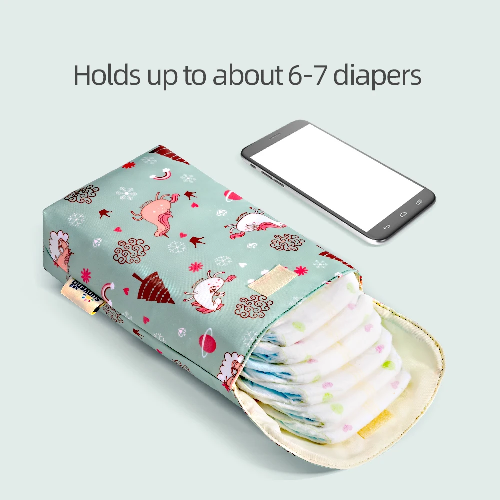 Sunveno กระเป๋าใส่ผ้าอ้อมเด็ก Organizer Reusable กันน้ำเปียก/ผ้าแห้งกระเป๋า Mummy Storage กระเป๋าผ้าอ้อมสำหรับผ้าอ้อมเสื้อผ้า