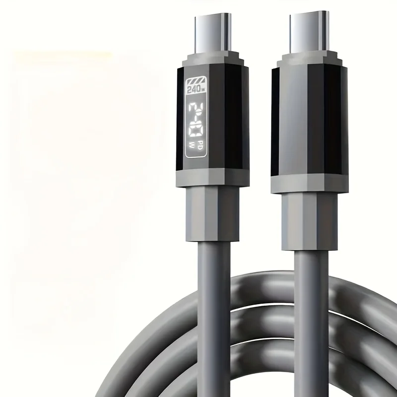 240W 1.5m Fast Charging USB Type-C To Type-C Cable with Real-Time Power Display for Huawei, Xiaomi, Samsung, OPPO, VIVO