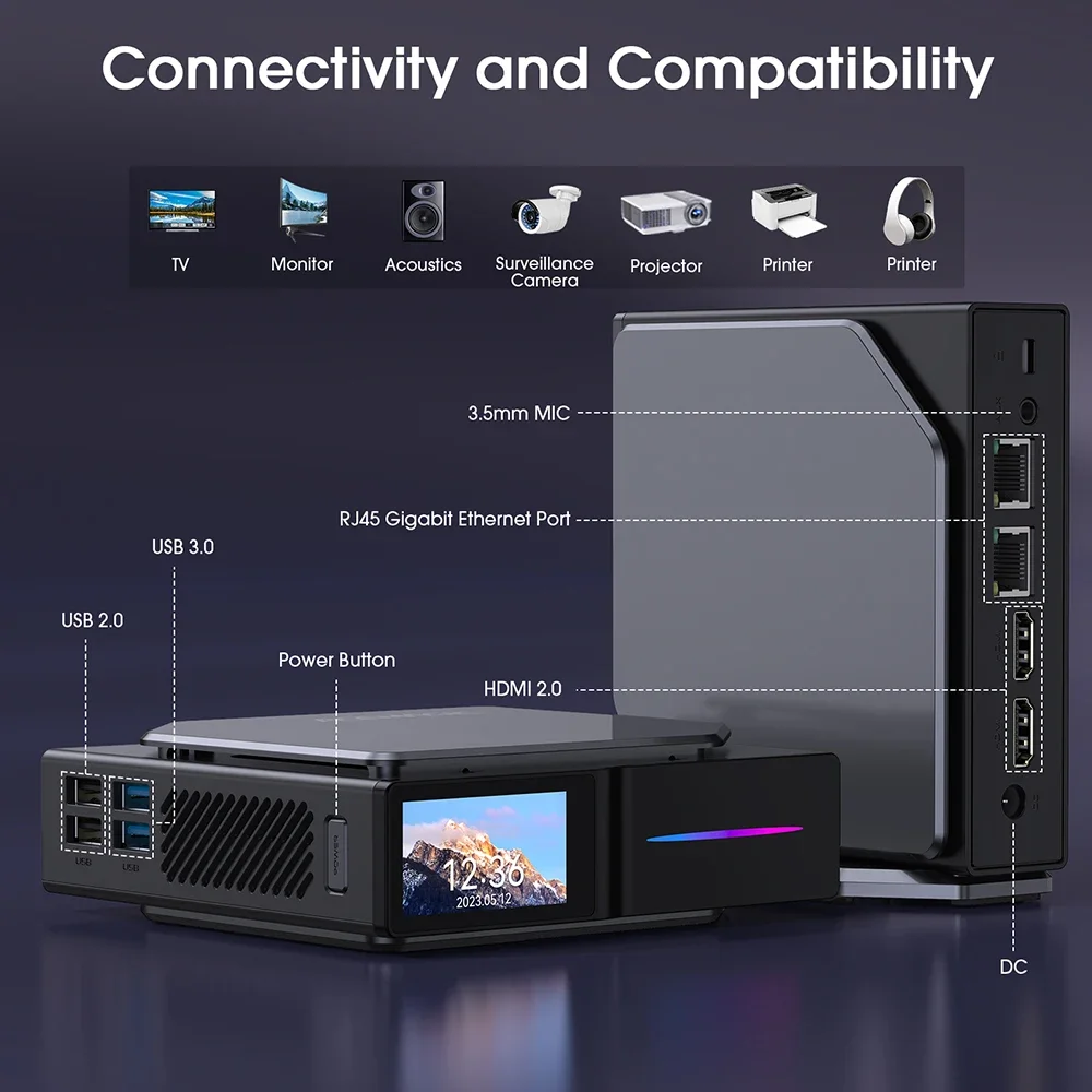 ACEMAGIC S1 MINI PC Alder Lake N97 16GB DDR4 512GB M.2 2280 SATA SSD Wifi5 BT4.2 Windows 11 Micro Desktop Computer