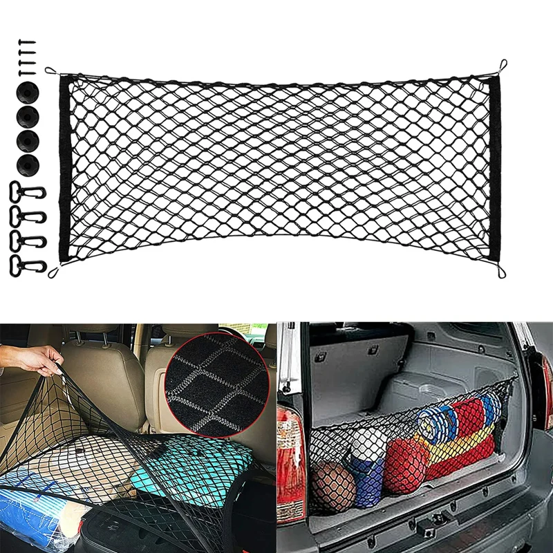 Universele auto kofferbaknet Nylon elastische mesh bagage vrachtopslag pick-up netjes net voor bestelwagen SUV vrachtwagen mesh netwerkzak