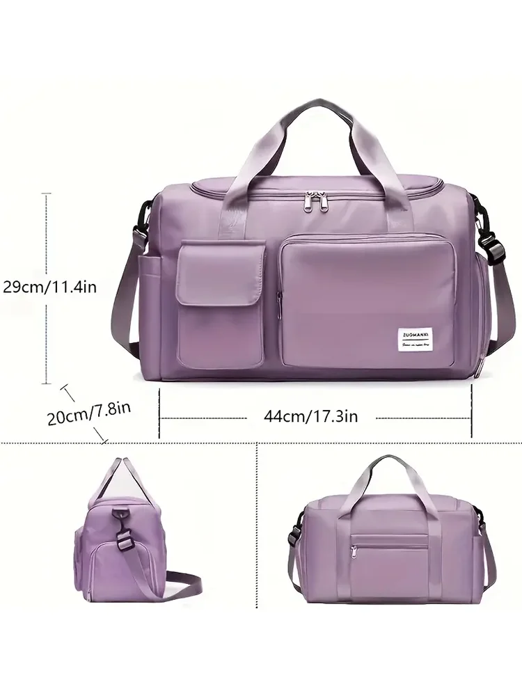 Unixinu bolsa de viagem de mão, grande capacidade, weekender, noite, duffle, com compartimento para sapatos, esportes, fitness, para mulheres