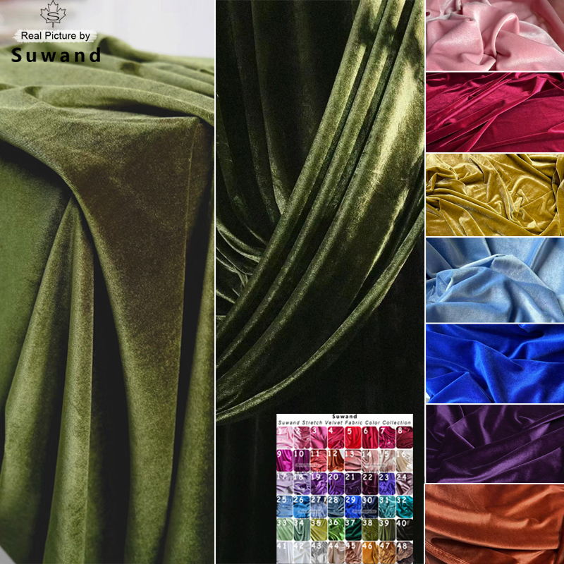Zachte fluwelen stof voor decoratie Gordijngordijnen Formele kleding Fotografische achtergronden Bruiloftsfeest Doek DIY-materiaal
