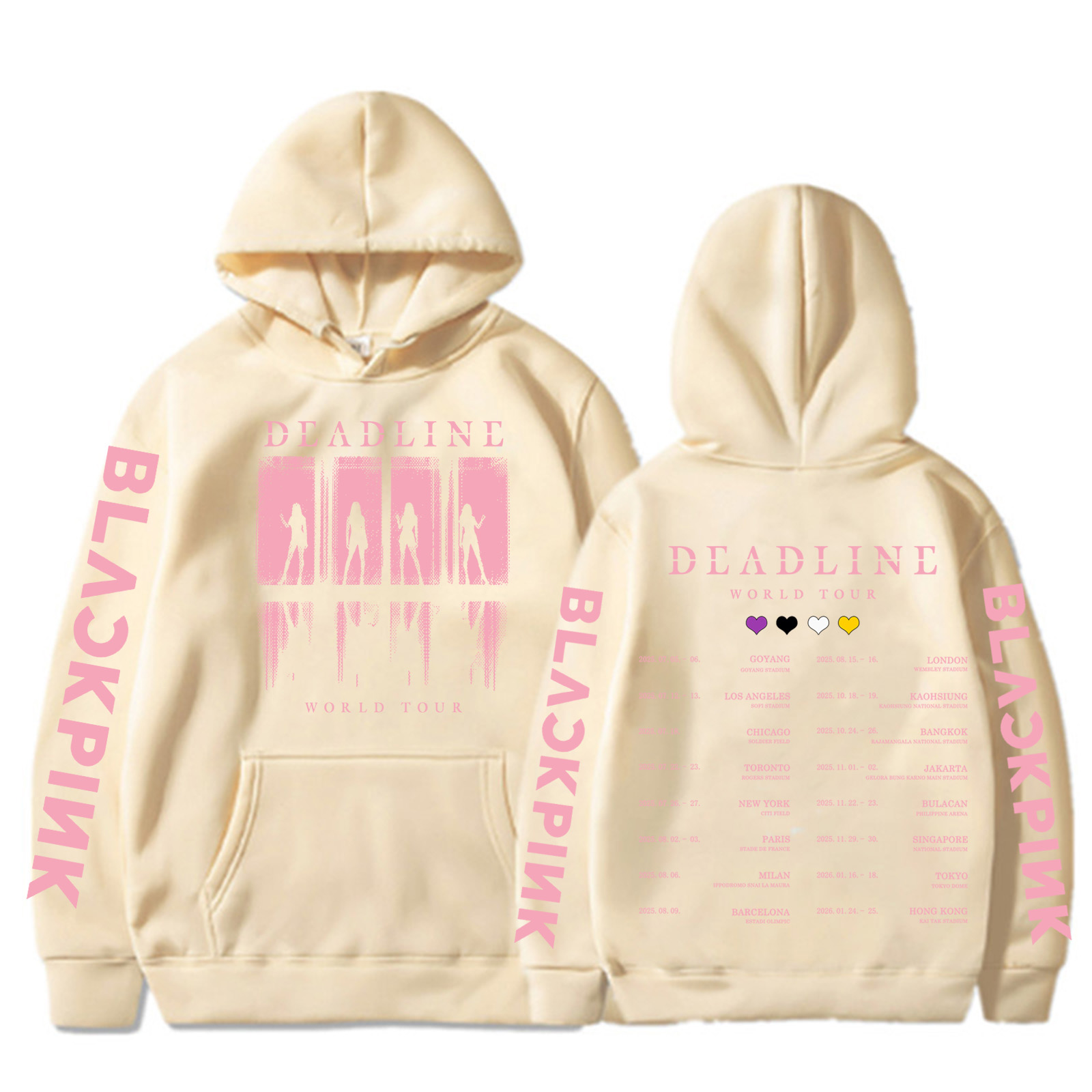 2025BP Deadline Black World Tour Hoodie Harajuku Pullover Tops Man Vrouw Sweatshirt Fans Gift