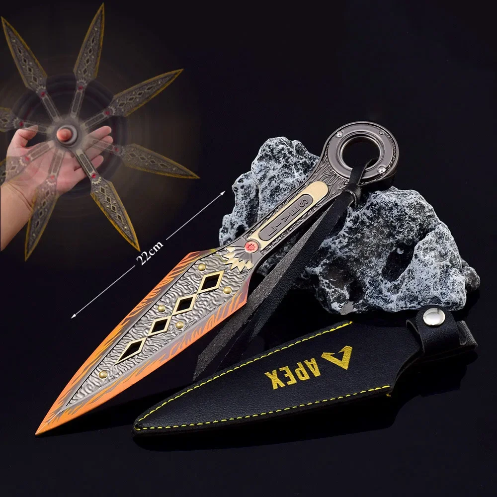 22 ซม.Apex Legends Heirloom อาวุธ Wraith Kunai เกมโลหะ Katana Ninja ดาบหมุนได้ระยะประชิดอาวุธรุ่นของขวัญของเล่นสําหรับชาย