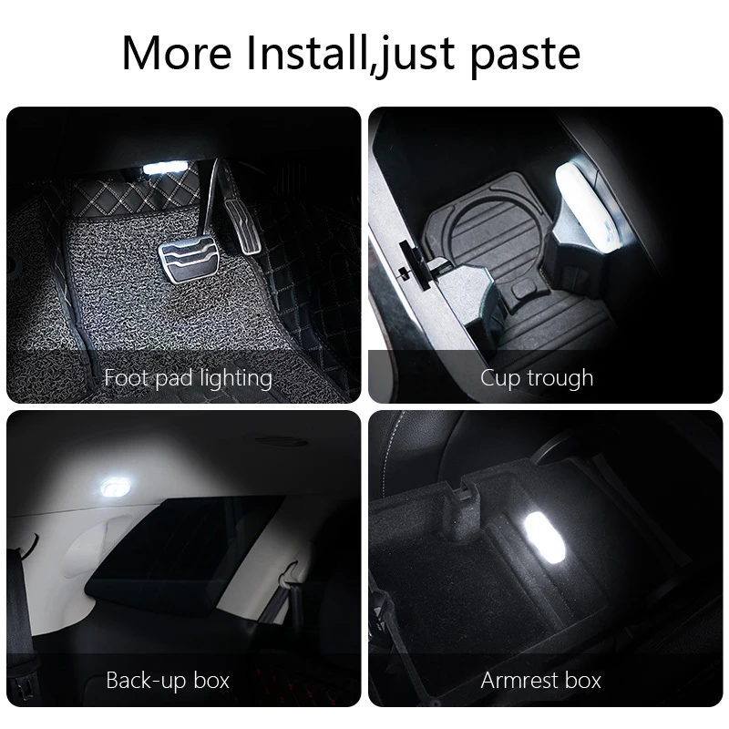 SEAMETAL 5V Samochodowe oświetlenie LED z czujnikiem dotykowym Lampka do czytania LED Światła przyciągające USB Ładowanie 6 żarówek do oświetlenia wnętrza samochodu