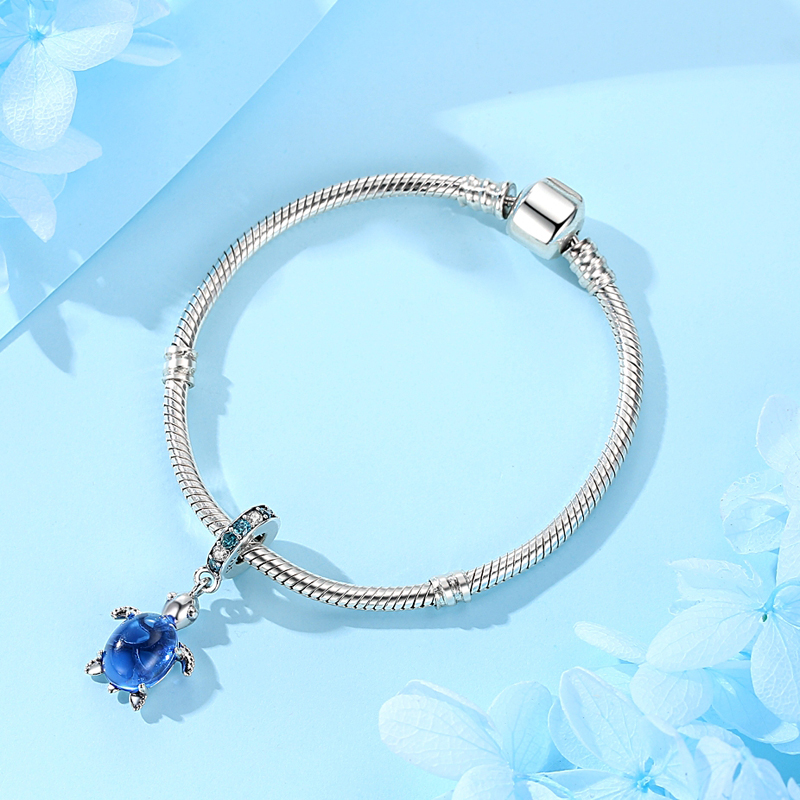 Original 925 Sterling Silber Charms Liebe Herz Schildkröte Murano Glas Anhänger Perlen Fit Pan Armband Halskette Schmuck Für Frauen