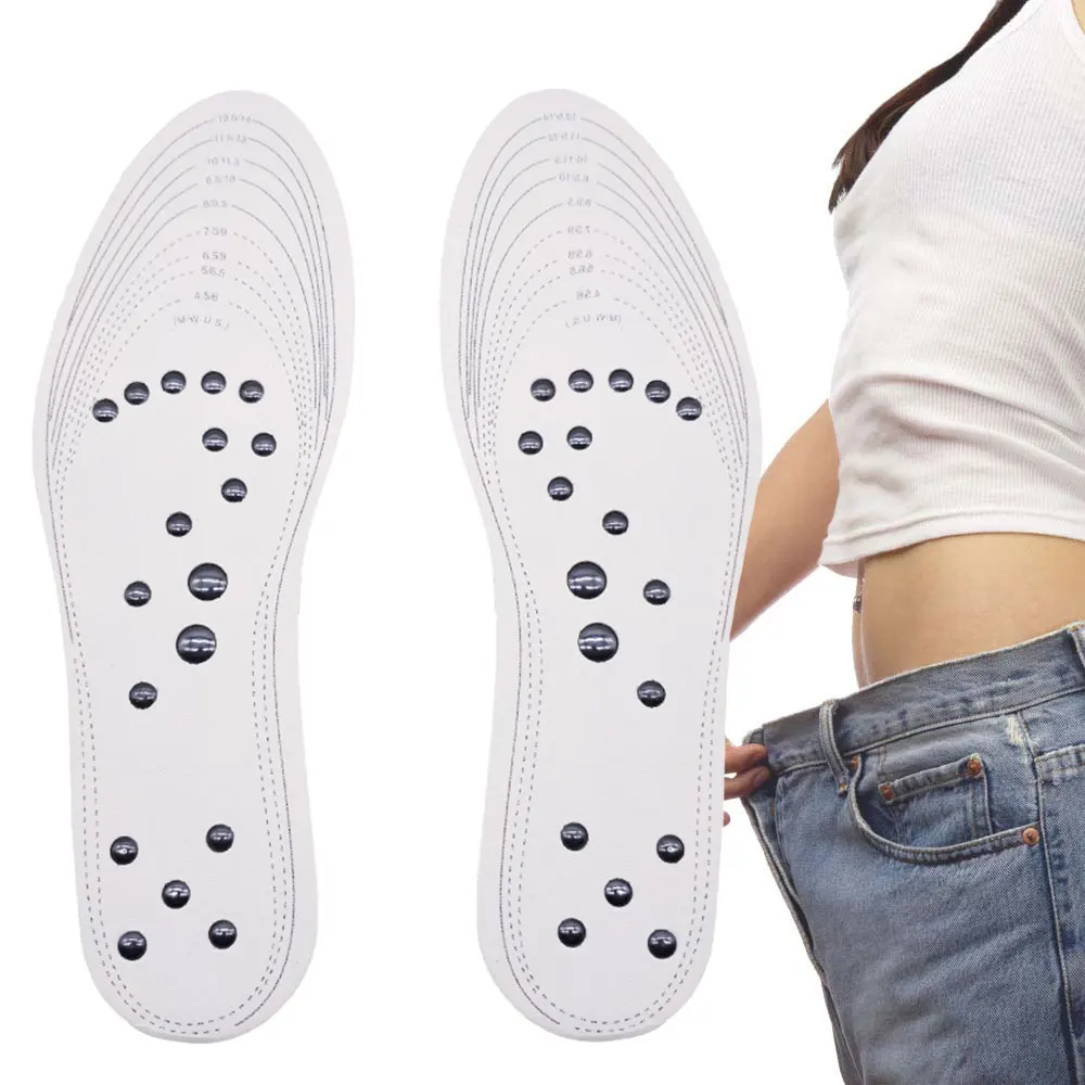 Plantillas de masaje de terapia magnética Unisex, 18 imanes, almohadillas para zapatos de acupresión para pies, plantillas adelgazantes para terapia para bajar de peso