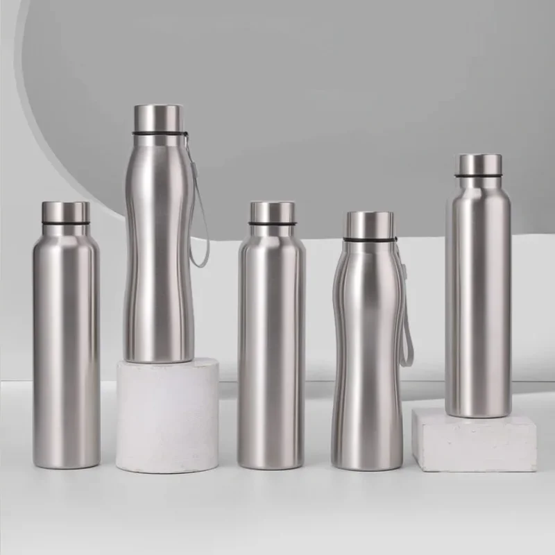 ขวดน้ํากีฬาสแตนเลส 1000ml ถ้วยน้ําที่ทนทานชั้นเดียวขวดโลหะ Drinkware Camping กีฬายิม
