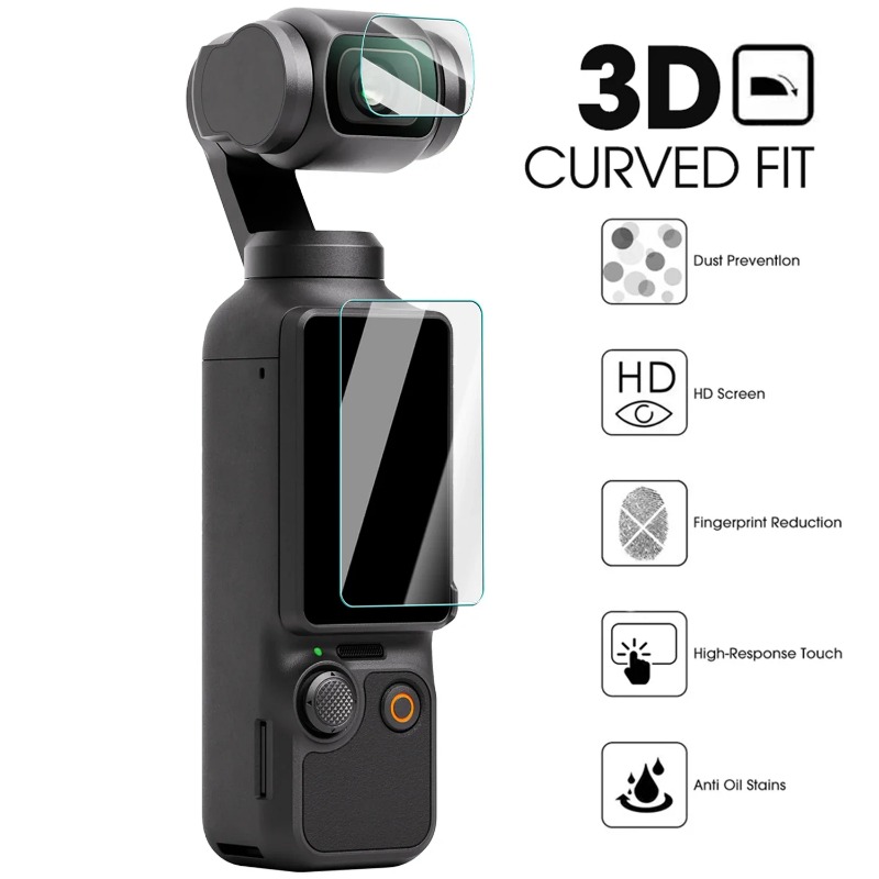 Película de vidrio templado para DJI OSMO Pocket 3, Protector de pantalla, película de lente antiarañazos, cubierta protectora para accesorios DJI Pocket 3
