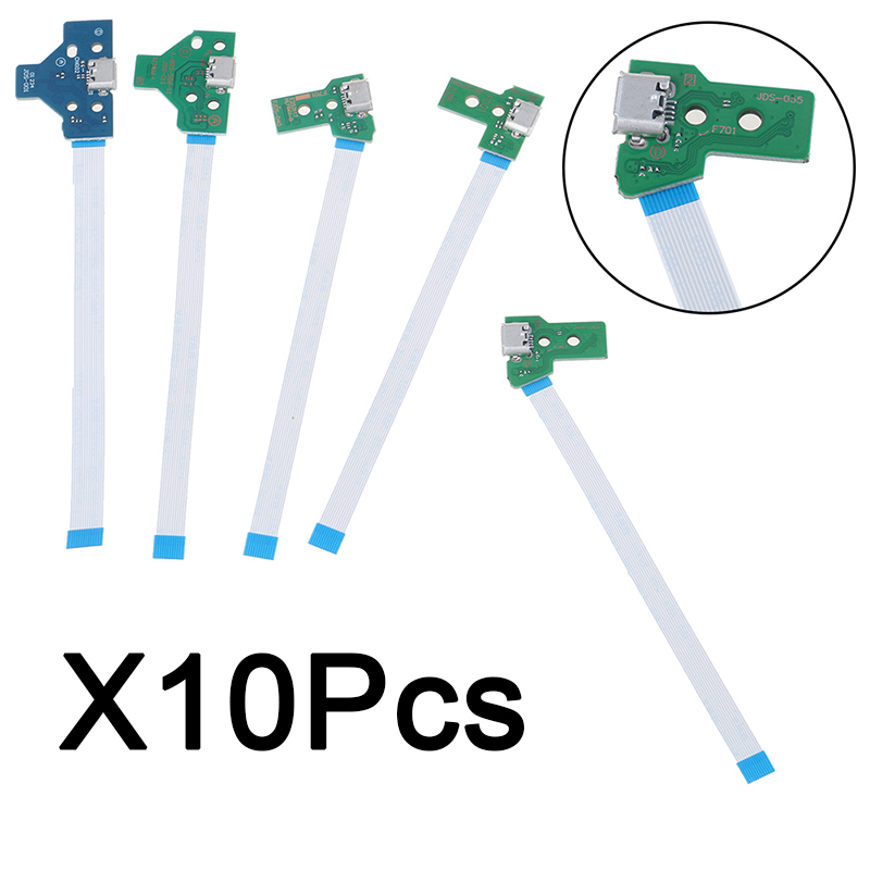 10Pcs USB Charging Port Socket Circuit Board For 12Pin JDS 011 030 040 055 14Pin 001 Connector For PS4 Controller Dual Replaceme