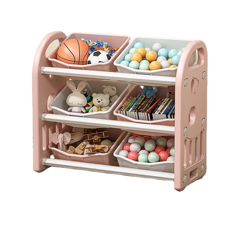 Custom Kids Furniture Organizer Rack  Children Toys Plastic Cabinet Storage Shelf  for Baby
