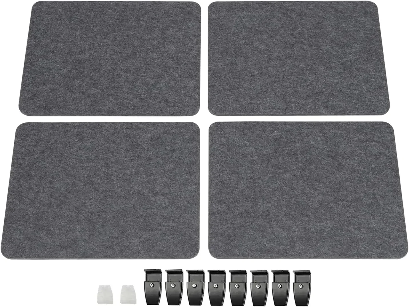 4x ReFocus Raw Clamp-On Acoustic Desk Divider Mounted Privacy Panel to Reduce Noise and Visual Distractions