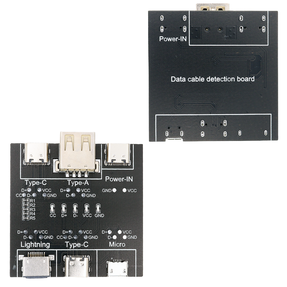 TENSTAR ROBOT DT3 Placa de detección de Cable de datos tipo C Micro USB C probador de Cable cortocircuito herramienta de diagnóstico de conmutación de encendido y apagado