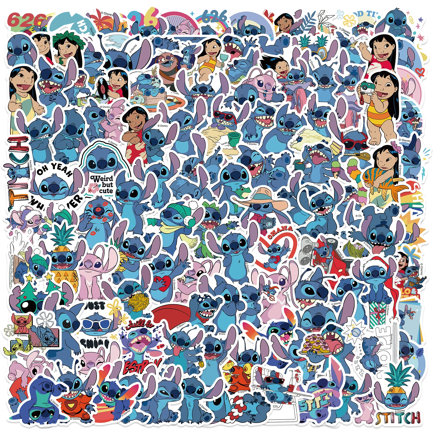 50/100/150PCS Disney Stitch Cartoon Anime Stickers Waterproof Graffiti Phone Laptop Luggage Guitar Notebook Stickers Kids Toys