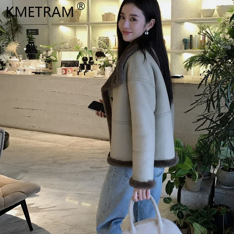 女性の革の毛皮のコート,天然の夏の毛皮のコート,本物の革のジャケット,革のコート,短いスタンドの襟,冬,2022